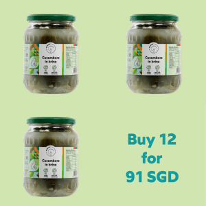 Set of 12 cucumbers in brine